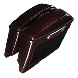 HR3Midnight Crimson / Vivid Black  CVO Stretched Saddlebags For 14-23 Harley Touring