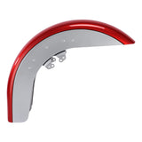 HR3 Wicked Red / Barracuda Silver Motorcycle 18" Wide Tire Front Mudguard Fender For Harley Touring Models 2014-2023