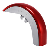 HR3 Wicked Red / Barracuda Silver Motorcycle 18" Wide Tire Front Mudguard Fender For Harley Touring Models 2014-2023