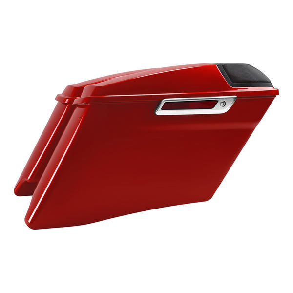 4270 Red HR3 Wicked Red CVO Stretched Saddlebags with Speaker Lids For 14-23 Ha