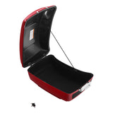 HR3 Billiard Red / Vivid Black 13.7" King Size Touring Trunk Luggage For 15-24 Harley Touring