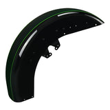 HR3 Deep Jade Pearl / Vivid Black Motorcycle 18" Front Mudguard Fender(can be installed with lighting) For Harley Touring Electra Glide Ultra Limited Tri Glide 14-23