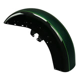 HR3 Deep Jade Pearl / Vivid Black Motorcycle 18" Front Mudguard Fender(can be installed with lighting) For Harley Touring Electra Glide Ultra Limited Tri Glide 14-23