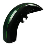 HR3 Deep Jade Pearl / Vivid Black Motorcycle 18" Front Mudguard Fender(can be installed with lighting) For Harley Touring Electra Glide Ultra Limited Tri Glide 14-23