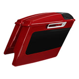 HR3 Billiard Red / Vivid Black 2021RGS 5" Stretched Extended Saddlebags with speaker lids For Harley Touring 2014-2023