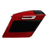 HR3 Billiard Red / Vivid Black 2021RGS 5" Stretched Extended Saddlebags with speaker lids For Harley Touring 2014-2023