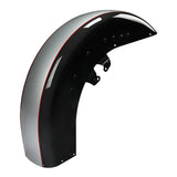 HR3 Brilliant Silver Pearl /Vivid Black Motorcycle 18" Front Mudguard Fender(can be installed with lighting) Fits for Harley touring FL models 2014-2023