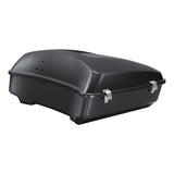 HR3 Gauntlet  Gray Metallic 10.7" Chopped Style Touring Trunk Luggage For 14-24 Harley Touring