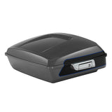 HR3 Gauntlet  Gray Metallic / Vivid Black 10.7" Chopped Style Touring Trunk Luggage For 14-24 Harley Touring
