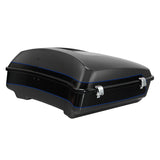 HR3 Gauntlet  Gray Metallic / Vivid Black 10.7" Chopped Style Touring Trunk Luggage For 14-24 Harley Touring