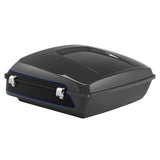 HR3 Gauntlet  Gray Metallic / Vivid Black 10.7" Chopped Style Touring Trunk Luggage For 14-24 Harley Touring