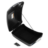 HR3 Gauntlet  Gray Metallic / Vivid Black 10.7" Chopped Style Touring Trunk Luggage For 14-24 Harley Touring