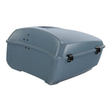 HR3 Sharkskin Blue Firestorm King Size Touring Trunk Luggage For 14-24 Harley Touring