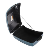 HR3 Sharkskin Blue Firestorm King Size Touring Trunk Luggage For 14-24 Harley Touring