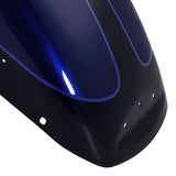 HR3 Zephyr Blue / Black Sunglo Motorcycle 18" Front Mudguard Fender (can be installed with lighting) For Harley Touring Electra Glide Ultra Limited Tri Glide 14-23