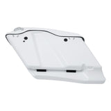 HR3 Stone Washed White Pearl CVO Stretched Saddlebags with Speaker Lids For 14-23 Harley Touring