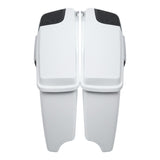 HR3 Stone Washed White Pearl CVO Stretched Saddlebags with Speaker Lids For 14-23 Harley Touring