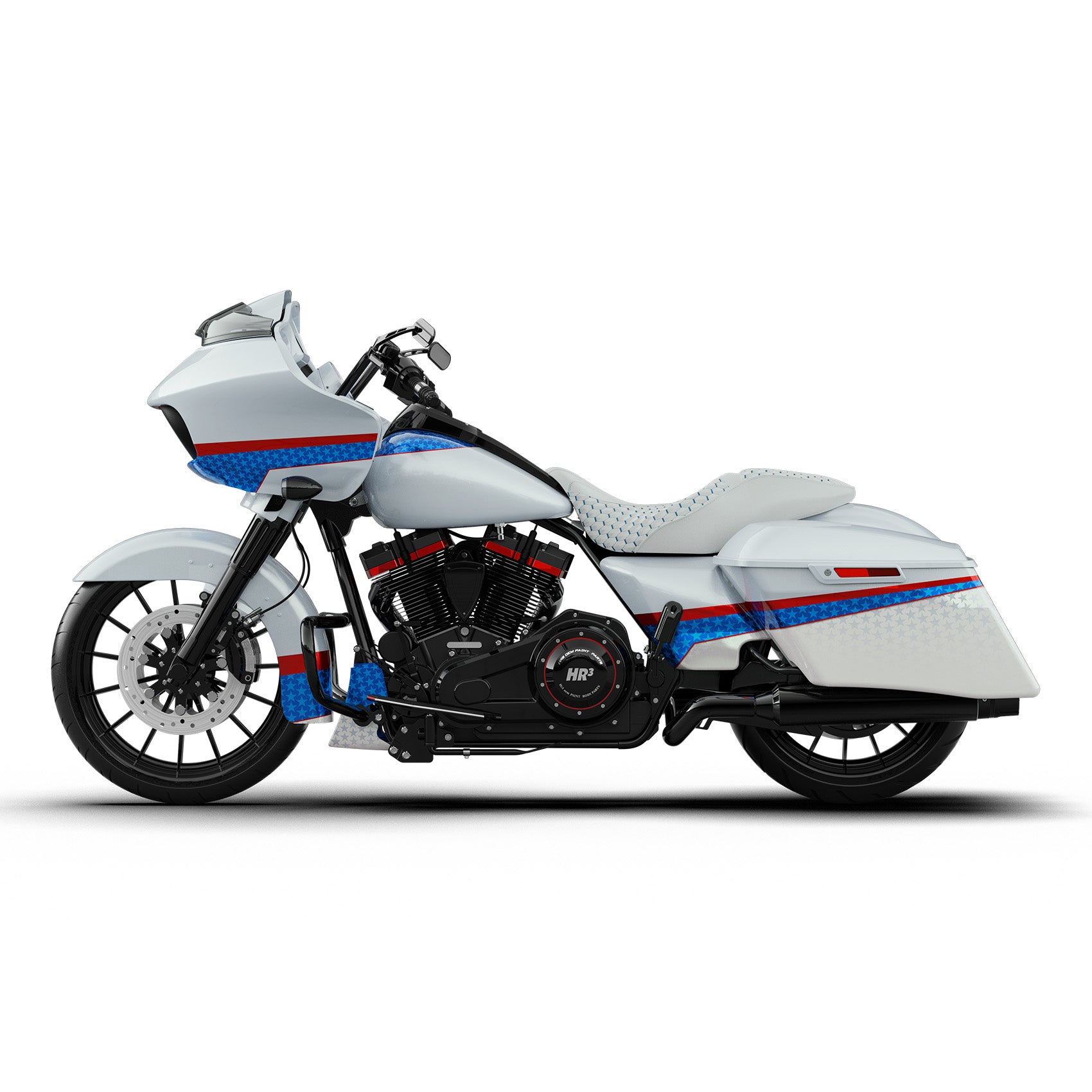HR3 White Flake Fade Road Glide Special Fairing Kit
