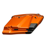 HR3 Scorched Orange / Black Denim CVO Stretched Saddlebags with Speaker Lids For 14-23 Harley Touring