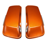 HR3 Scorched Orange / Black Denim CVO Stretched Saddlebags For 14-23 Harley Touring