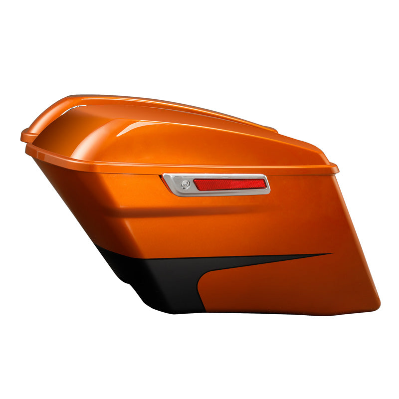 HR3 Scorched Orange / Black Denim CVO Stretched Saddlebags