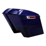 HR3 Zephyr Blue / Black Sunglo 5" Stretched Extended Saddlebags For Harley Touring 2014-2023