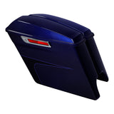 HR3 Zephyr Blue / Black Sunglo 5" Stretched Extended Saddlebags For Harley Touring 2014-2023