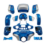 HR3 Electric Blue / Silver Fortune Complete Body Fairing Kit For Harley Ultra Limited  FLHTK 14-23