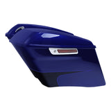 HR3 Zephyr Blue / Black Sunglo CVO Stretched Saddlebags For 14-23 Harley Touring