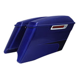 HR3 Zephyr Blue / Black Sunglo CVO Stretched Saddlebags For 14-23 Harley Touring