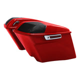 HR3 Billiard Red CVO Stretched Saddlebags with Speaker Lids For 14-23 Harley Touring