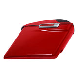 HR3 Billiard Red 5" Stretched Extended Saddlebags with speaker lids For Harley Touring 2014-2023