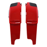 HR3 Billiard Red 5" Stretched Extended Saddlebags with speaker lids For Harley Touring 2014-2023