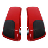 HR3 Billiard Red 5" Stretched Extended Saddlebags with speaker lids For Harley Touring 2014-2023