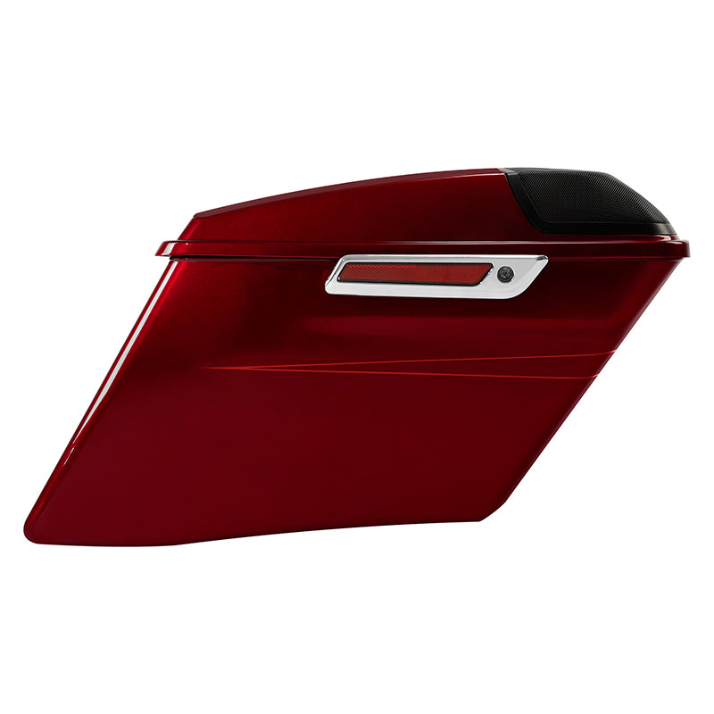 HR3 Velocity Red Sunglo 2016S CVO Stretched Saddlebags with Speaker Lids