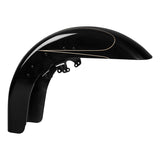 HR3 Black Quartz  Motorcycle 18" Wide Tire Front Mudguard Fender For Harley Touring Models 2014-2023