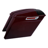 HR3 Billiard-Burgundy 5" Stretched Extended Saddlebags with speaker lids For Harley Touring 2014-2023