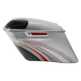 HR3 Candy Red / Silver Honeycomb Fade CVO Stretched Saddlebags with Speaker Lids