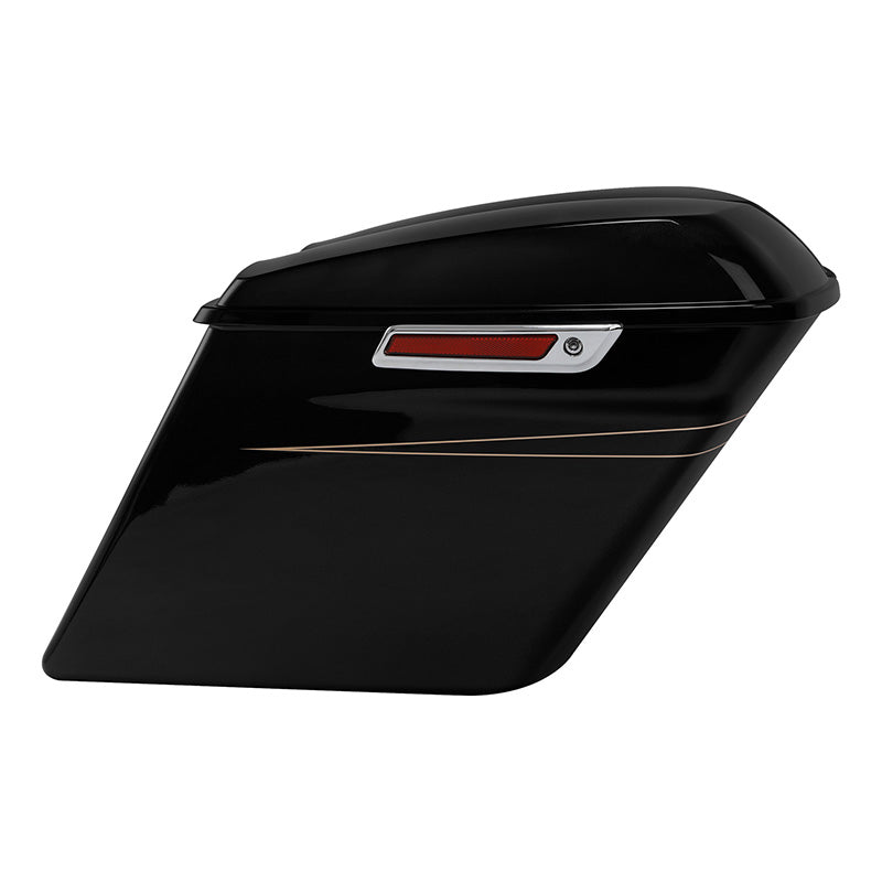 HR3 Black Quartz 5" Stretched Extended Saddlebags For Harley Touring 2014-2022