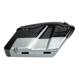 HR3 Midnight Blue / Barracuda Silver Hard Saddlebags Harley Hard Bags (Regular) For 14-23 Harley Touring