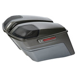 HR3 Industrial Gray & Silver Gray CVO Stretched Saddlebags with Speaker Lids