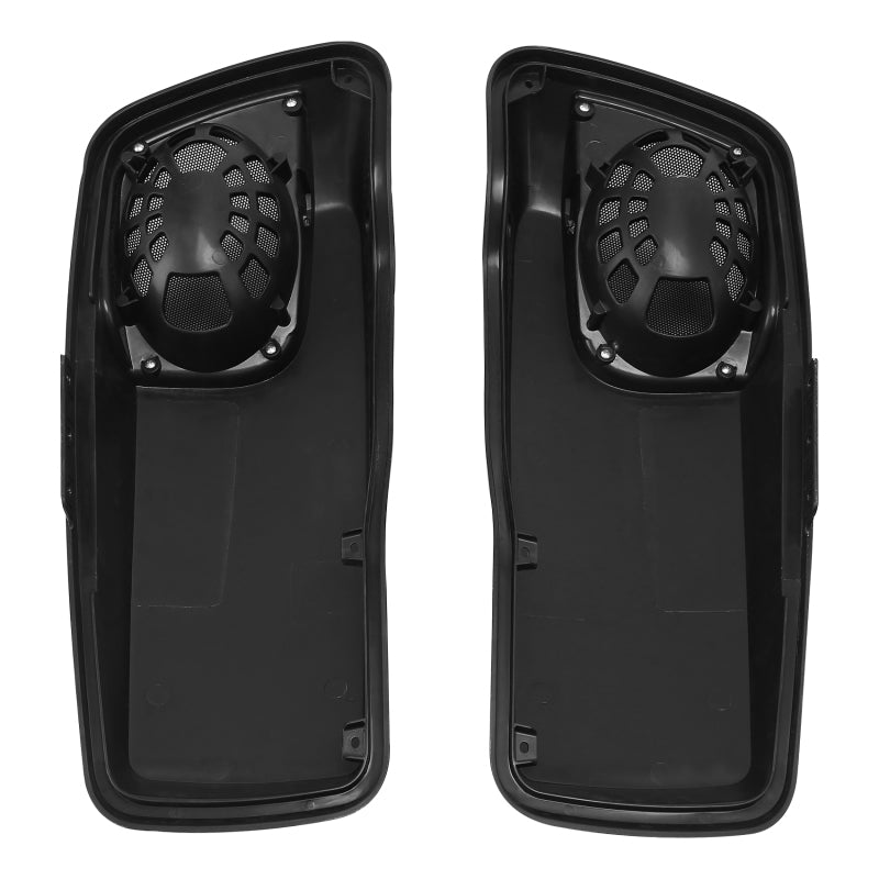 HR3 Black Denim Saddlebag Lids With 5" x 7" Speaker Cutouts
