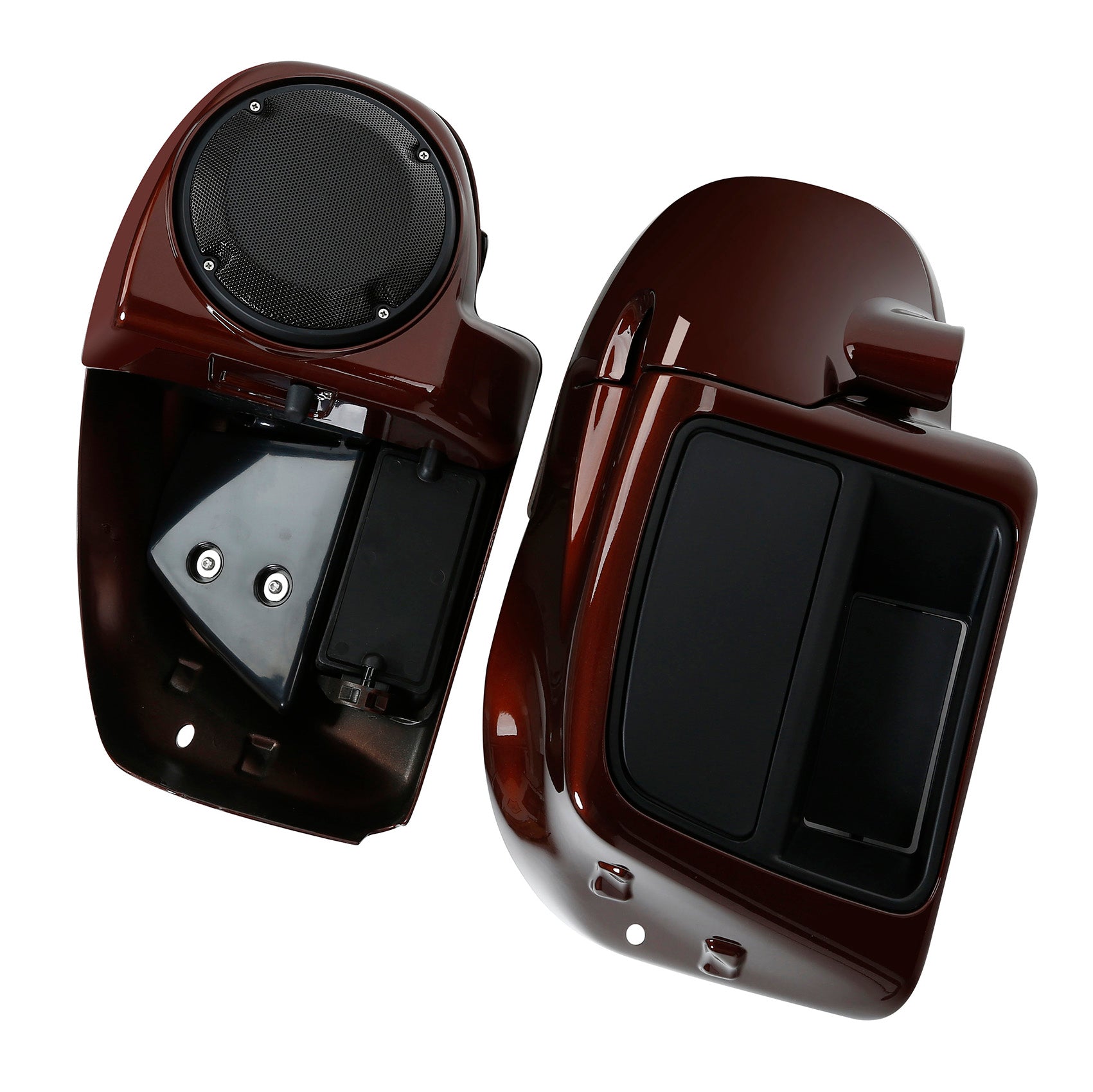 HR3 Auburn Brown & Black & Industrial Gray Vented Lower Fairing Kit with Speaker Pods