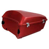 HR3 Wicked Red Denim King Size Tour Pack Luggage with Speaker Cut Outs  For 14-24 Harley Touring