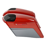 HR3 Orange Lava & Silver Gray CVO Stretched saddlebags with Speaker Lids