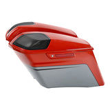HR3 Orange Lava & Silver Gray CVO Stretched saddlebags with Speaker Lids