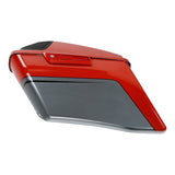 HR3 Orange Lava & Silver Gray CVO Stretched saddlebags with Speaker Lids