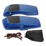 HR3 Electric Blue 6 X 9" Saddlebags Lid Speaker Cutouts W/ Grill For Harley Touring Models 2014-2023