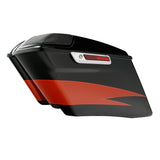 HR3 Sunburst Orange / Starfire Black CVO Stretched Saddlebags with Speaker Lids For 14-23 Harley Touring