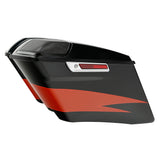 HR3 Sunburst Orange / Starfire Black CVO Stretched Saddlebags with Speaker Lids For 14-23 Harley Touring